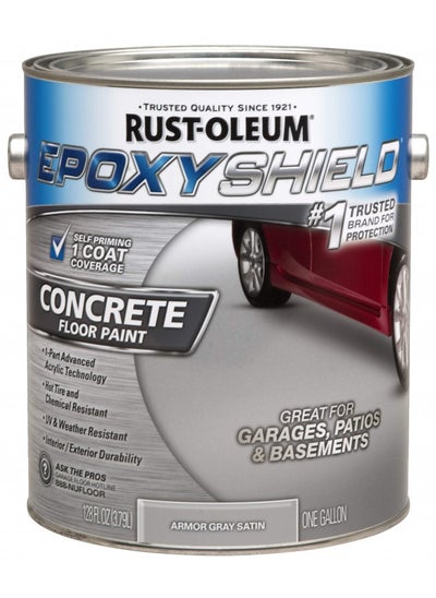 Buy RUST-OLEUM 225359 Epoxy Shield Gray Base Single Part 1-Gallon Armor Concrete Floor Acrylic Paint, 1 gal,, 128 Fl Oz (Pack of 1) in UAE