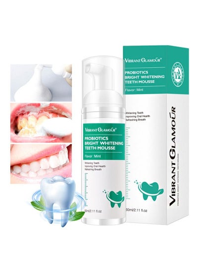 Buy Toothpaste Whitening Foam, Baking Soda Foam Toothpaste Ultra Fine Mousse Foam Deep Clean Stain Remover Easy To Use Teeth Whitening Toothpaste For Sensitive Teeth Problems (60ml) in Saudi Arabia