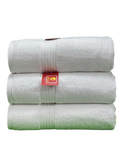 Buy Interlon 100% cotton bath towels, set of 3 pieces in Saudi Arabia