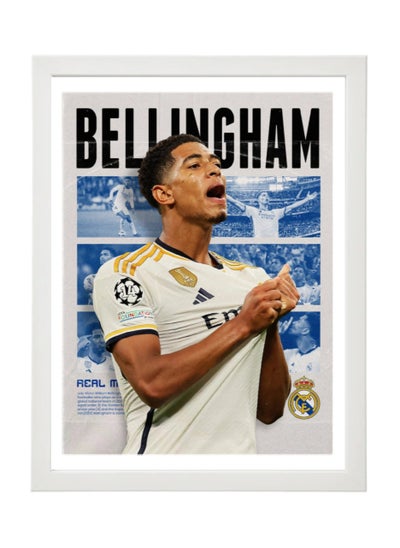 Buy Jude Bellingham Real Madrid Framed Poster 30x40cm -Football Memorabilia, Soccer Collectible, Gift for boys in UAE