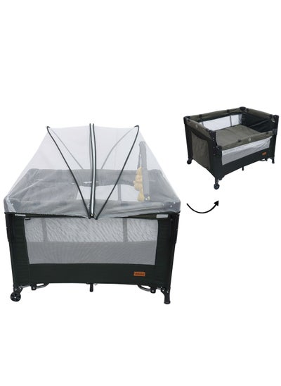 Buy Next To Me Baby Nursery Center Comfortable Bed and Safe Playpen with Rocking Function 2-stage design for Newborn to Toddlers - Grey in UAE