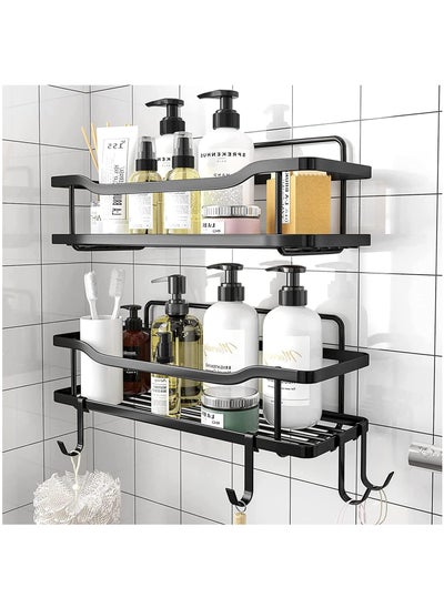 اشتري Shower Caddy 2 Pack, Bathroom Adhesive Shower Shelf, Organizer Shelves No Drilling, Rustproof Stainless Steel Shower Organizer for Bathroom & Kitchen Storage في السعودية