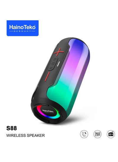 اشتري Haino Teko S88 Wireless Bluetooth Speaker With LED Light and Button Cotrol Black في الامارات