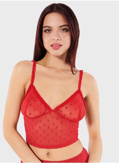 Buy Mesh Detail Cami Pyjama Top in UAE