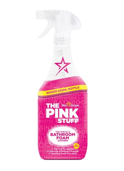 Buy Pink Stuff Miracle Bathroom Foam Cleaner Spray, Non Drip Formulation removes & Prevents Limescales and gives Streak Free Shine  850ML in UAE