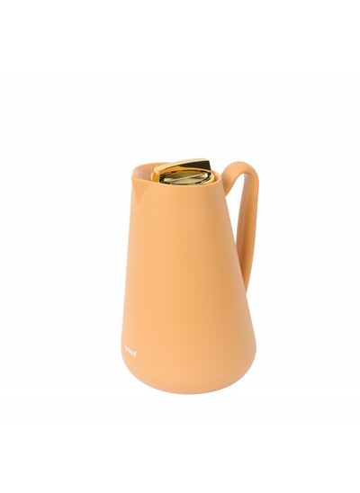 Buy Thermos for tea or coffee, 1 liter, cross, matte orange color in Saudi Arabia