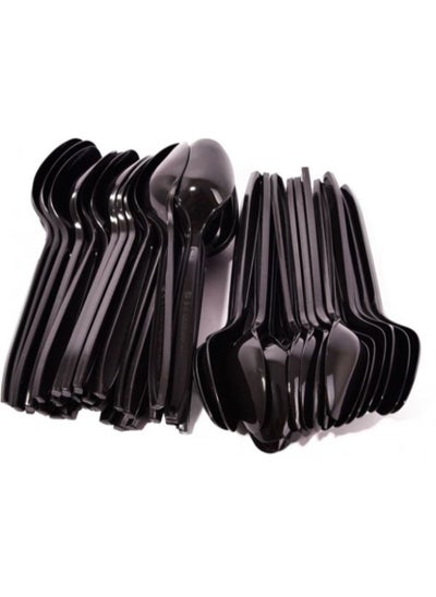 Buy Black Plastic Spoons 50 Pieces in Saudi Arabia