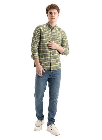 Buy Checked cotton Oxford shirt in Egypt