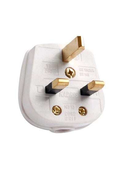 Buy 13A 3 Pin Plug Fused UK White in UAE