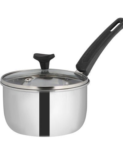 Buy Delcasa Sauce Pan with Glass Lid 32X15X14 cm Cookware, DC2138 PTFE & PFOA Free in UAE