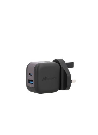 Buy PD 30W Wall Charger, QC USB + Type C PD Ultra-Fast Dual Port GaN Wall Adapter UK Plug, USB C Charger For iPhone 15/14/13/12 Pro/Pro Max, Ipad Pro/Airpods, Galaxy/Pixel/Huawei/Xiaomi and More - Black in Saudi Arabia