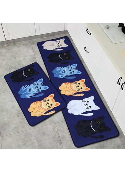 Buy Denvok 2 PCS Kitchen and Bathroom Non Slip Comfort Durable Anti Fatigue Floor Mat Set 40 X 120 and 40 X 60 in UAE