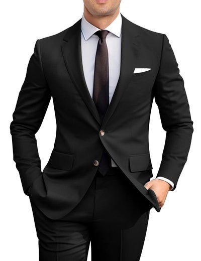 Amyox Black Suits for Men Slim Fit 2 Piece Suit Wedding Prom Homecoming Mens Suit Jacket Pants Set Groomsmen Mens Tuxedo XL price in UAE | Noon UAE | kanbkam Amyox Black Suits for Men Slim Fit 2 Piece Suit Wedding Prom Homecoming Mens Suit Jacket Pants Set Groomsmen Mens Tuxedo XL price in UAE | Noon UAE | kanbkam