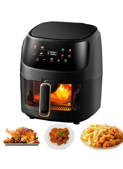 Buy Air Fryer Oven,8-in-1 Air Fryers with Led Digital Touchscreen,with Visible Cooking Window,Oil-Free,Easy To Clean Non-Stick Basket,Customized Temp/Time,Automatic power off protection in UAE