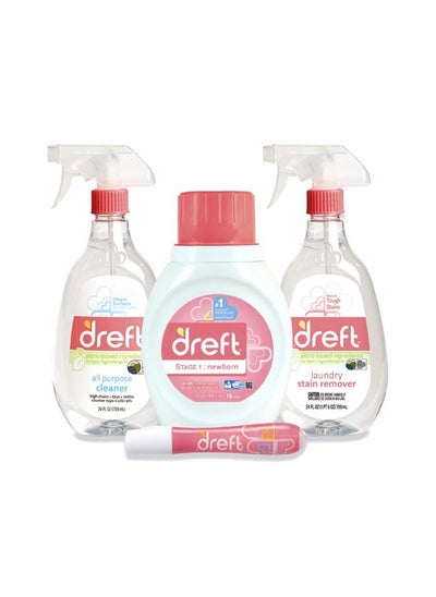 اشتري Baby Gifts Set By Dreft Baby And Mom Gift Set With Liquid Laundry Detergent Laundry Stain Remover Stain Remover Pen & All Purpose Cleaner Spray Great For Baby Showers في الامارات