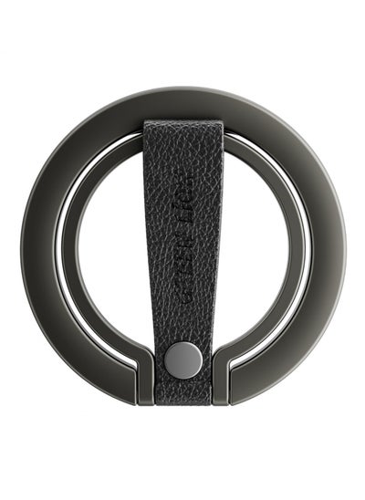 Buy Magnetic Grip Stand / Leather Finger Strap / Two-Sided Magnetic / 180° Ideal Viewing Angles / Exquisite Craftsmanship / Multi-View Flip / 360° Rotation / 3500gs Force Strong Magnet / Magnetic Stand / Dashboard Mount / Car Mount / Mobile Holder for Car - Titanium in UAE