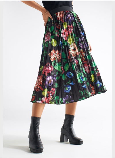 Buy Floral Print High Waist Skirt in UAE