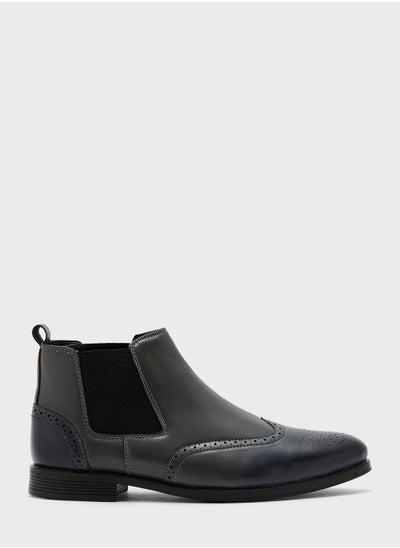 Buy Casual Wing Cap Brogue Chelsea Boots in UAE