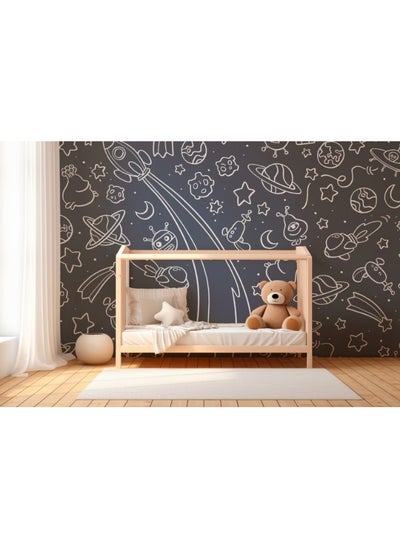 اشتري Navy Space Mural Fabric Wallpaper Covers An Area ​​Up To 4.2Mx3M With Adhesive And Smoothing Tool في مصر