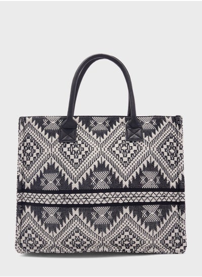 Buy Jacquard Square Tote Handbag in UAE