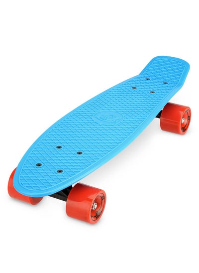 اشتري Kid's Retro Plastic Cruiser Skateboard - Compact Size, Ideal for Tricks - 22-Inch, Blue في الامارات