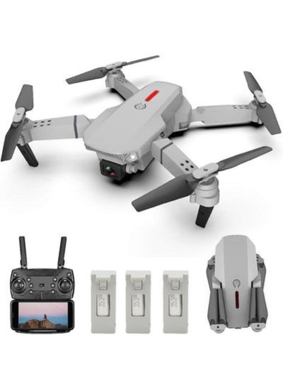 اشتري طائرة بدون طيار LS-E525 WiFi FPV 4K مزودة بكاميرا مزدوجة و3 بطاريات وكاميرا بدون رأس وكاميرا رمادية فضية مناسبة للمبتدئين والأطفال في السعودية