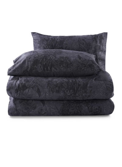 اشتري Designora Floral  3-piece Comforter Set 200x240cm - Charcoal في الامارات