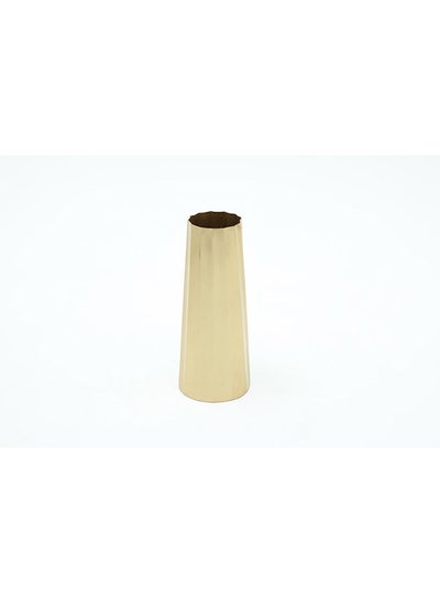 Buy Bijou Steel Vase 6x6x15cm Gold in UAE