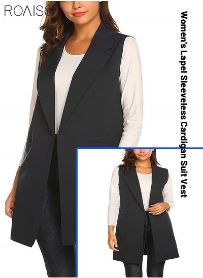 اشتري Women'S Fashion Casual Blazer Vest Classic Lapel Sleeveless Jacket Practical Pockets On Both Sides في الامارات