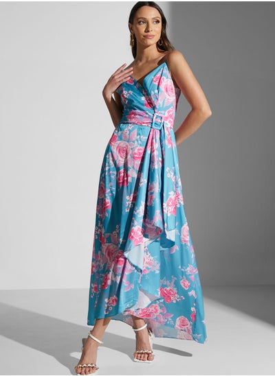 Buy Plunge Neck Cami Floral Print Dress in Saudi Arabia