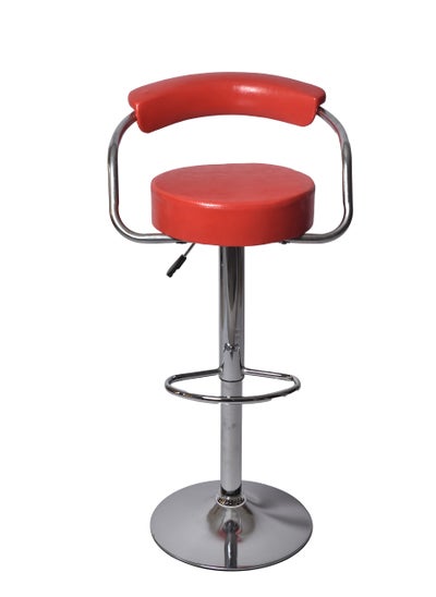 Buy Leather Steel Adjustable Bar Stool Bar Chair-Red in Egypt