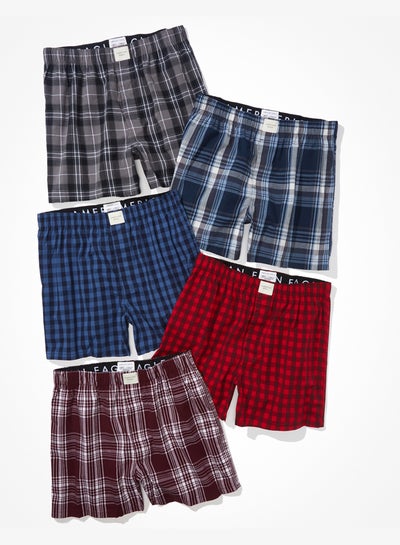 Buy AEO Plaid Stretch Boxer Short 5-Pack in Egypt