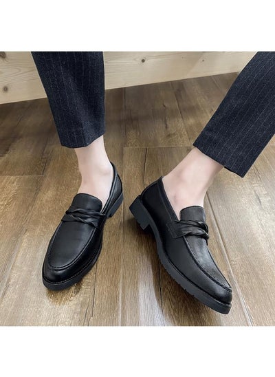 اشتري Spring Loafers Men's Doudou British Business Casual Slip-on Shoes Breathable Young Hair Stylist Dress Men's Shoes في السعودية