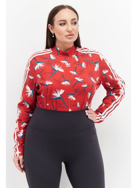 Buy Women Plus Size Brand Logo Bodysuit, Red Combo in UAE