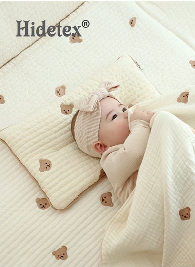 Buy Pillow Baby Head Pillow Soft Breathable Neck Pillow Stroller Pillows Baby Flat Pillow Bolster Pillow(0-3Years) Cute Embroidery Cotton Pillow Pillow Baby Head Pillow Soft Breathable in Saudi Arabia