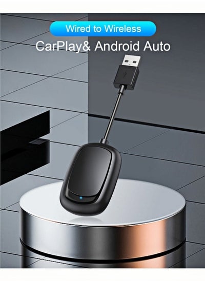 اشتري صندوق السيارة الذكي 2 في 1 - محول Carplay اللاسلكي وAndroid Auto، يحول نظام السيارة السلكي إلى نظام لاسلكي، متوافق مع أجهزة iPhone وAndroid. يتميز بسهولة الاستخدام بتقنية التوصيل والتشغيل، WiFi بتردد 5GHz وبلوتوث 5.0، متوافق مع iOS 10+ وAndroid 11+ في الامارات