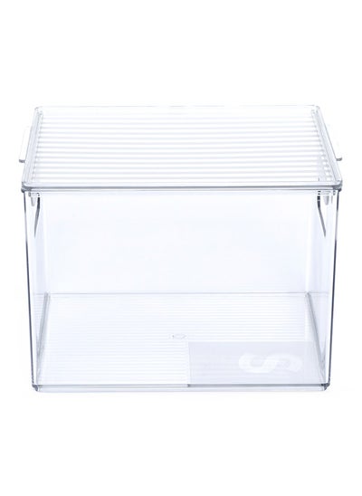 Buy All Purpose Tall Storage Bin with Lid, Clear - Small, 15.8x14 cm in UAE