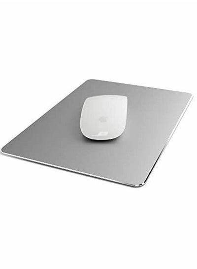 Buy Metal Aluminum Mouse Pad, Smooth Ultra-Thin Hard Mouse pad for Office and Games, Double-Sided Waterproof, Fast and Precise Control of Laptop, Computer and Personal Computer Mouse pad (Silver) in Saudi Arabia