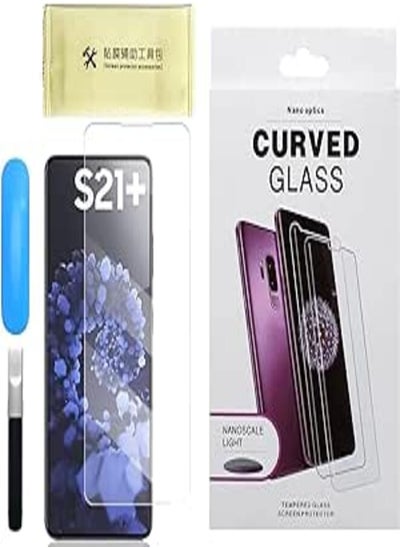 Buy For Samsung Galaxy S21 Plus (S21 Plus) 6.7 inches Nano Optics UV Light Curved Glass Screen Protector Full Glue - Clear in Egypt