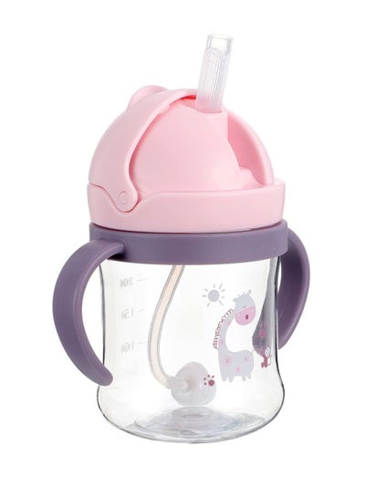 Buy 360° Water Leak Proof Weighted Straw Cup With Handle Sippy Cup, Random Pattern in Saudi Arabia