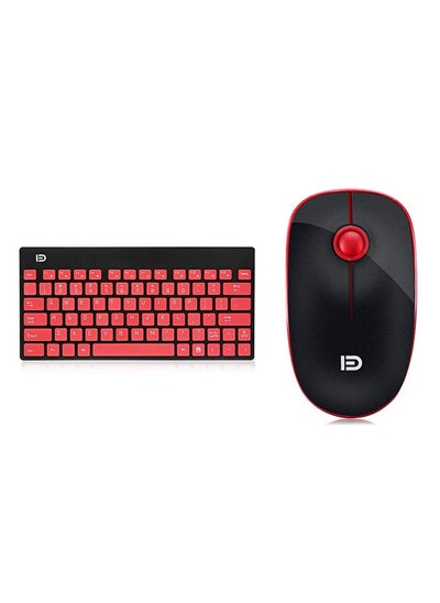 اشتري Wireless Optical Keyboard With Mouse - English Red/Black في الامارات