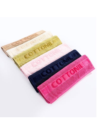 اشتري Pack Of 6 Cotton Bath Towels Size 100x50 Cm في مصر