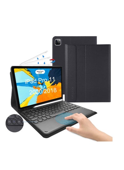Buy Wireless Keyboard With Touchpad for Apple iPad Pro 11 Inch 2021 3rd Generation 2020 2nd Gen 2018 1st Gen Detachable Auto Wake Sleep Black in UAE