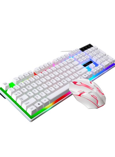 اشتري Chaser Leopard G21B Wired Mechanical Keyboard And Mouse Set White في السعودية