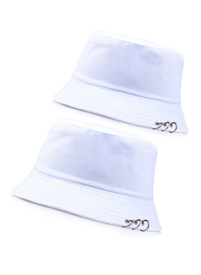 Buy Bundle of 2 Unisex deep cotton foldable bucket hat with rings in Egypt