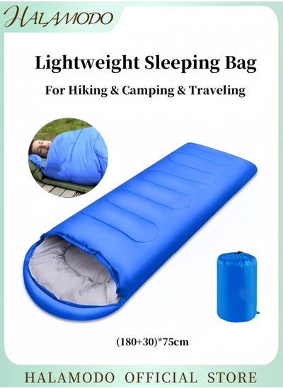 Buy Sleeping Bag Lightweight 3 Season Weather Sleep Bags Microfiber Filled Waterproof Indoor & Outdoor Sleeping Bag with Zippers & Pouch for Hiking & Camping & Traveling & Mountaineering in Saudi Arabia