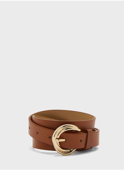 Buy Twisted Round Buckle Belt in UAE