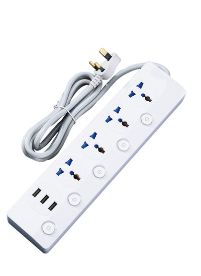 اشتري وصلة تمديد الطاقة Tycom Power Strip مع قابس مسطح لسلك تمديد USB مع 4 منافذ تيار متردد على نطاق واسع و 3 محطات سطح مكتب صغيرة USB مع مقبس مضغوط لسلك الطاقة بطول 6 أقدام (3035U) في الامارات