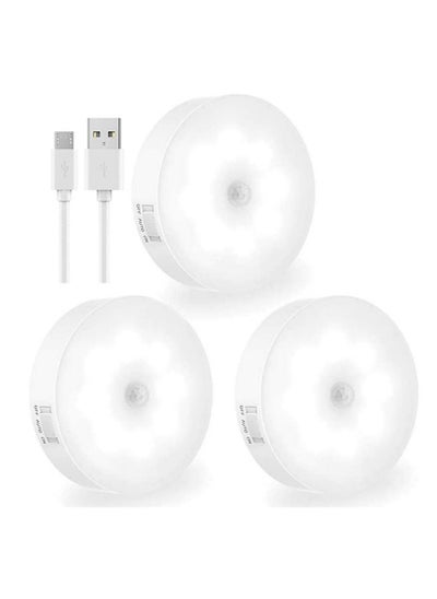 اشتري 3 Packs Motion Sensor Light  USB Rechargeable LED Night Lights في الامارات