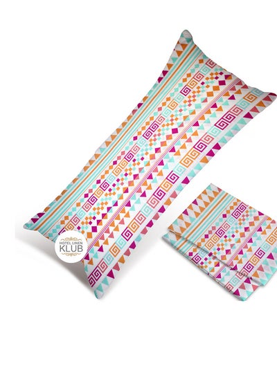 اشتري Hotel Linen Klub 1PC  Long Body  Pillowcase - 100% Cotton Abstract Printed  with envelope closure, Soft and Durable Quality, Size : 45 x 125cm في الامارات